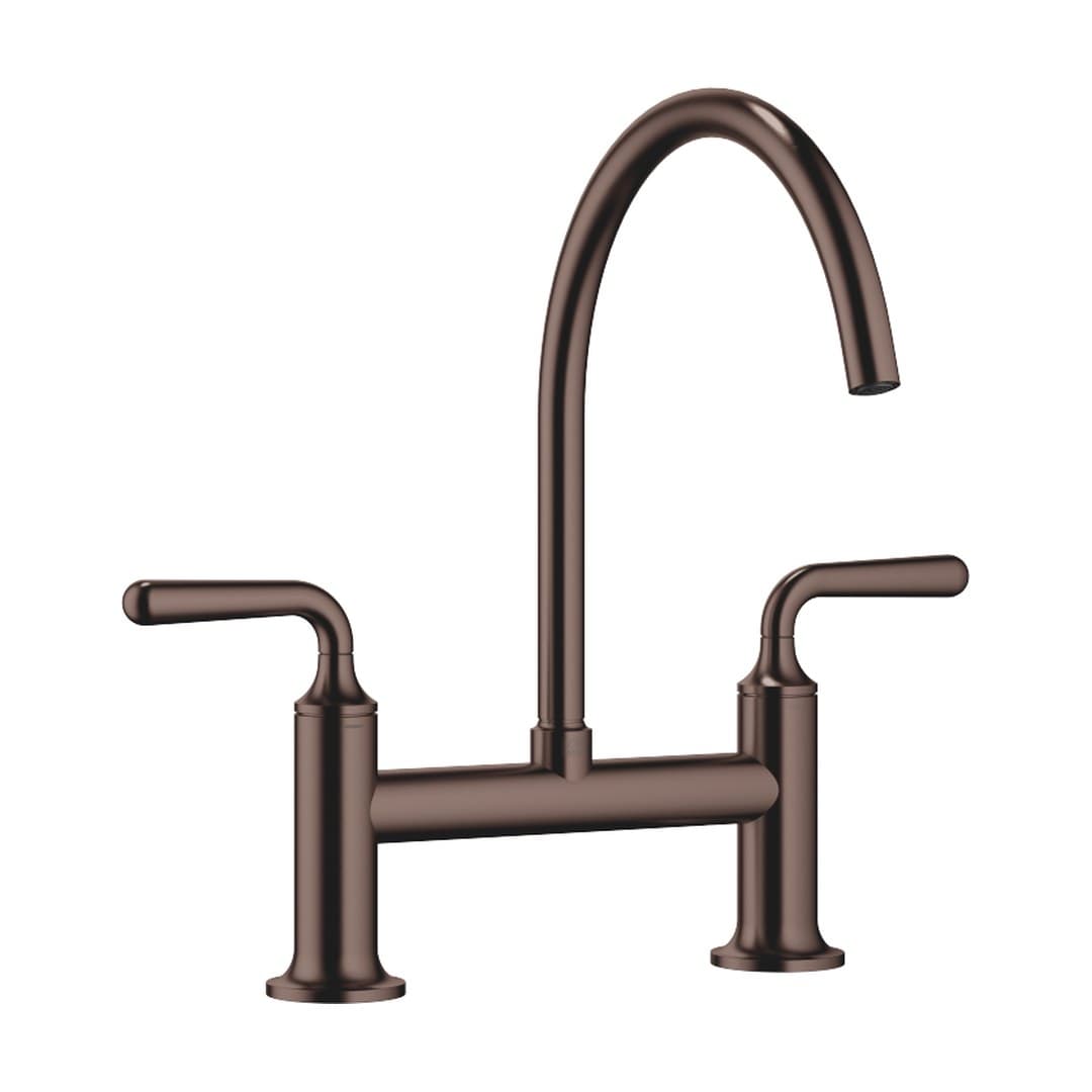 Dornbracht VAIA – Μπαταρία Κουζίνας – Two-hole bridge mixer for rinsing/Profi spray – Brushed Dark Bronze (PVD) (19815809-43)