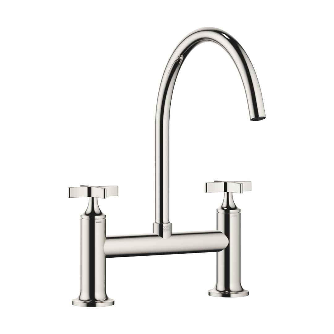 Dornbracht VAIA – Μπαταρία Κουζίνας – Two-hole bridge mixer for rinsing/Profi spray – Platinum (19825809-08)
