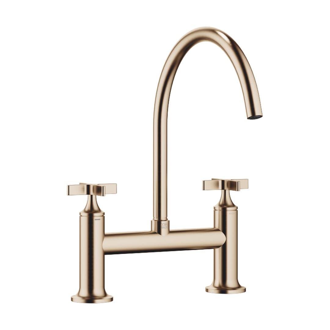Dornbracht VAIA – Μπαταρία Κουζίνας – Two-hole bridge mixer for rinsing/Profi spray – Brushed Champagne (22kt Gold) (19825809-46)