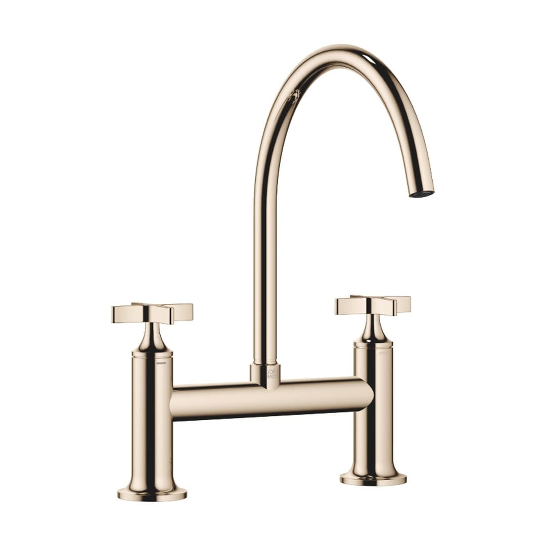 Dornbracht VAIA – Μπαταρία Κουζίνας – Two-hole bridge mixer for rinsing/Profi spray – Champagne (22kt Gold) (19825809-47)