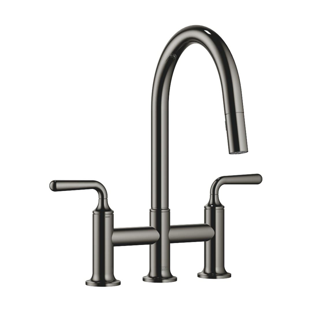 Dornbracht VAIA – Μπαταρία Κουζίνας – Three-hole bridge mixer Pull-down with spray function – Dark Chrome (19870809-19)