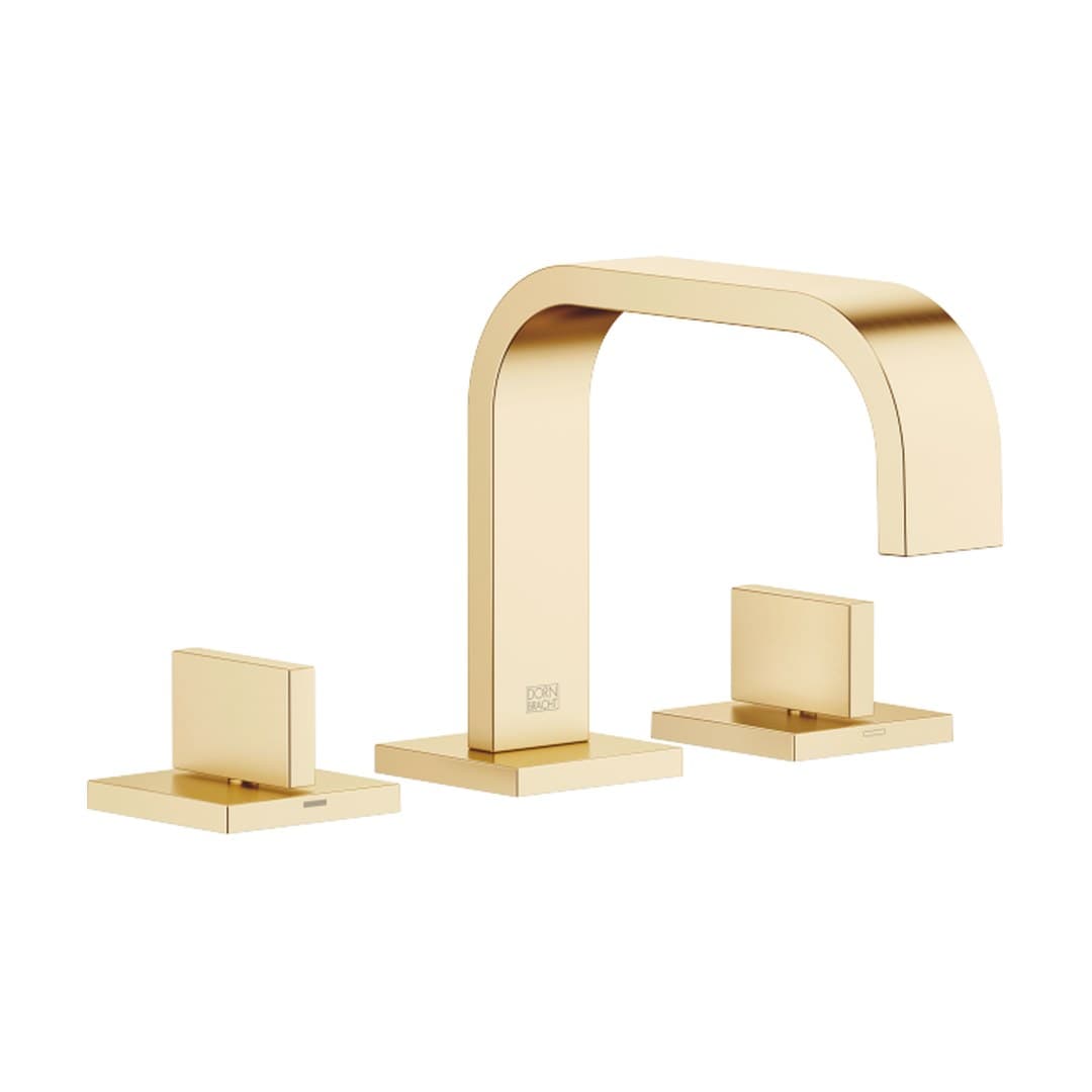 Dornbracht MEM – Μπαταρία Νιπτήρα – Three-hole basin mixer with pop-up waste – Brushed Durabrass (23kt Gold) (20705782-28)