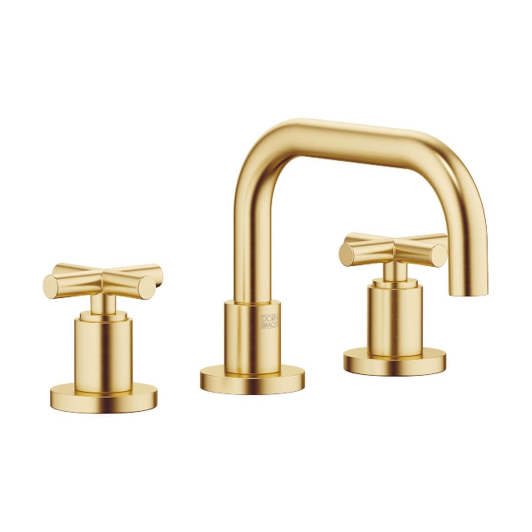 Dornbracht Tara – Μπαταρία Νιπτήρα – Three-hole basin mixer with pop-up waste – Brushed Durabrass (23kt Gold) (20705892-28)