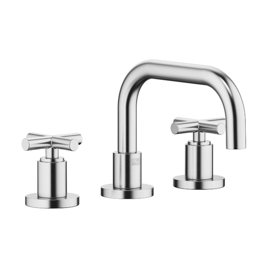 Dornbracht Tara – Μπαταρία Νιπτήρα – Three-hole basin mixer with pop-up waste – Brushed Chrome (20705892-93)