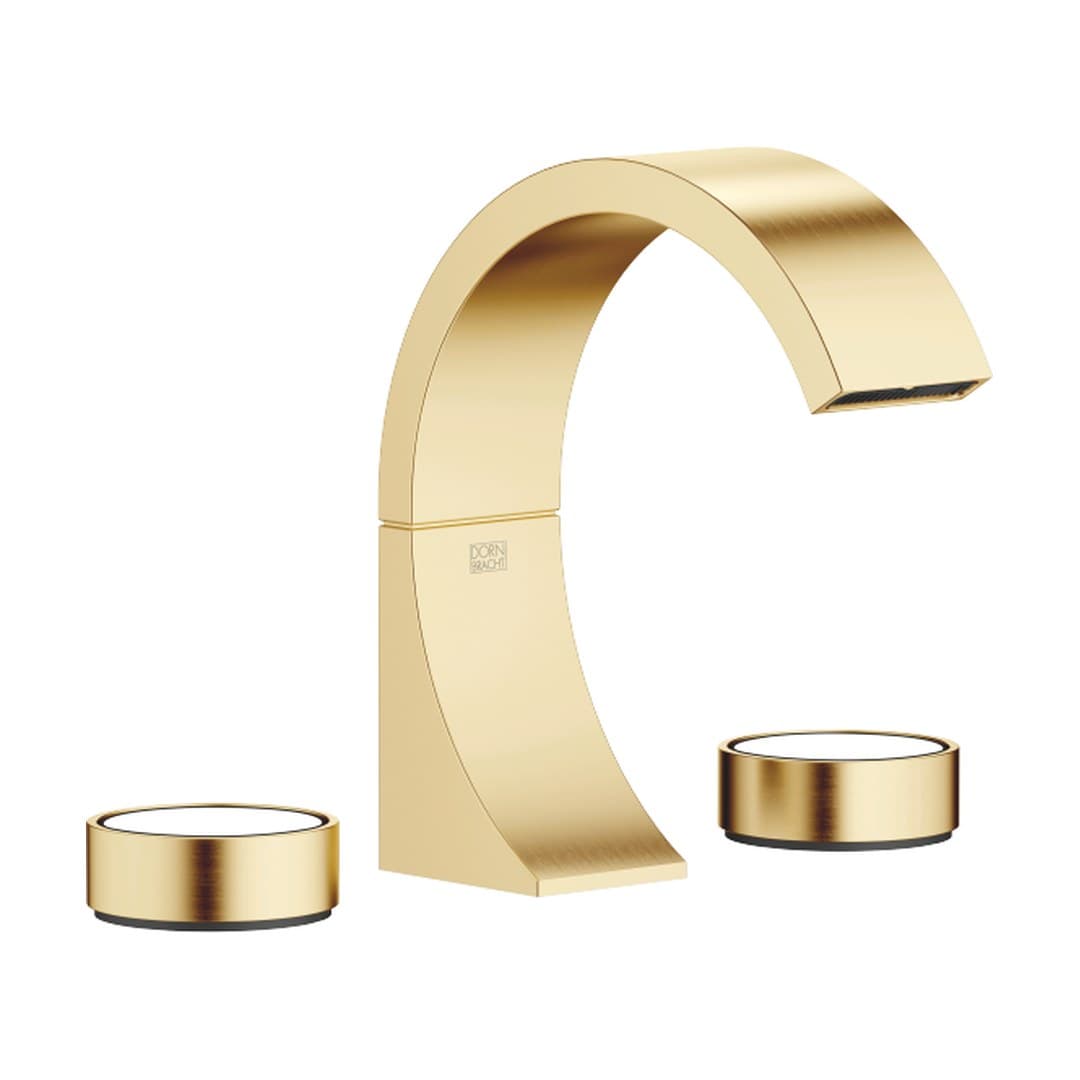 Dornbracht CYO – Μπαταρία Νιπτήρα – Three-hole basin mixer with pop-up waste without design element – Brushed Durabrass (23kt Gold) (20710811-28)