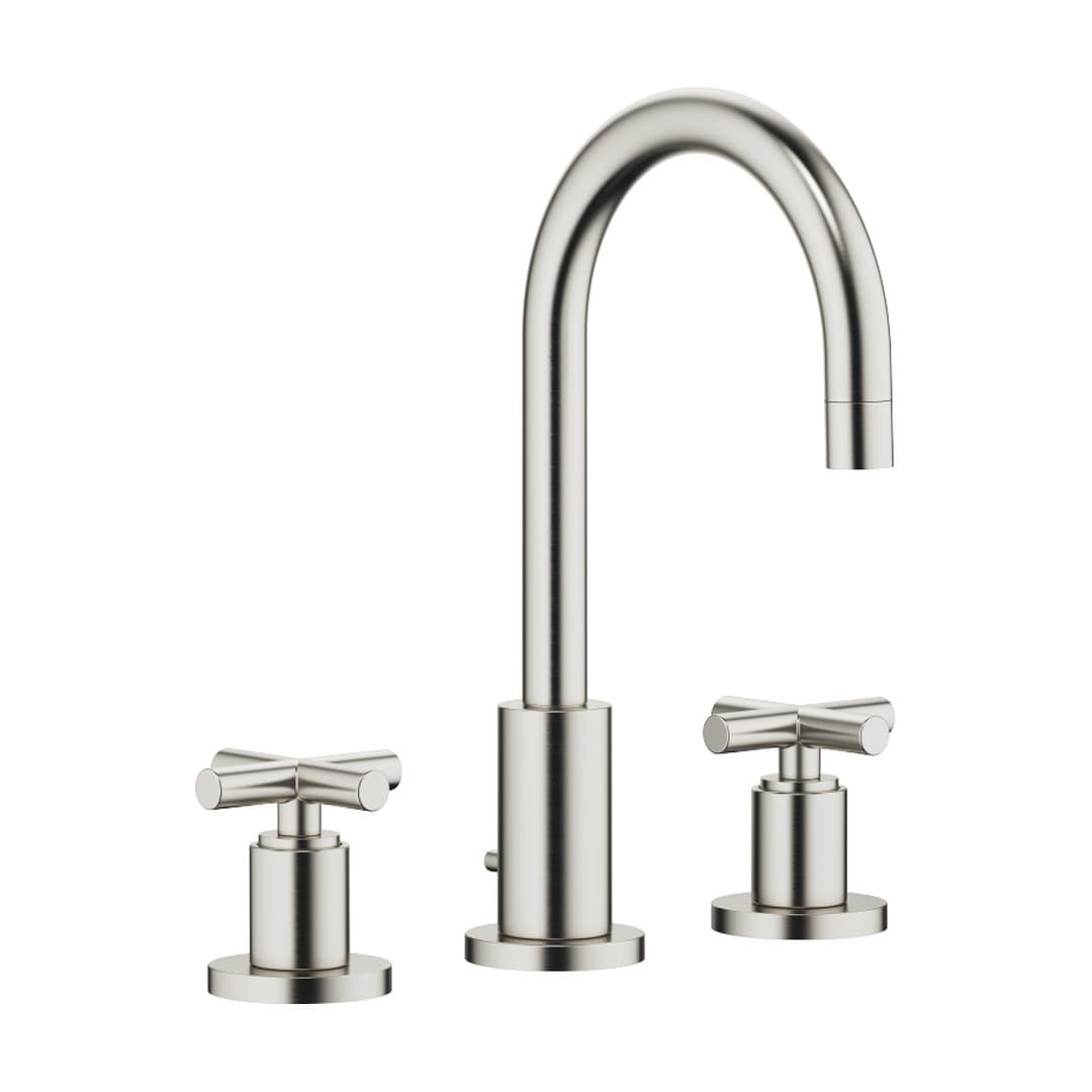 Dornbracht Tara – Μπαταρία Νιπτήρα – Three-hole basin mixer with pop-up waste – Brushed Platinum (20710892-06)