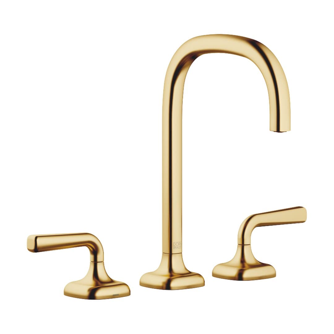 Dornbracht COYA – Μπαταρία Νιπτήρα – Three-hole basin mixer without pop-up waste – Brushed Durabrass (23kt Gold) (20713414-28)