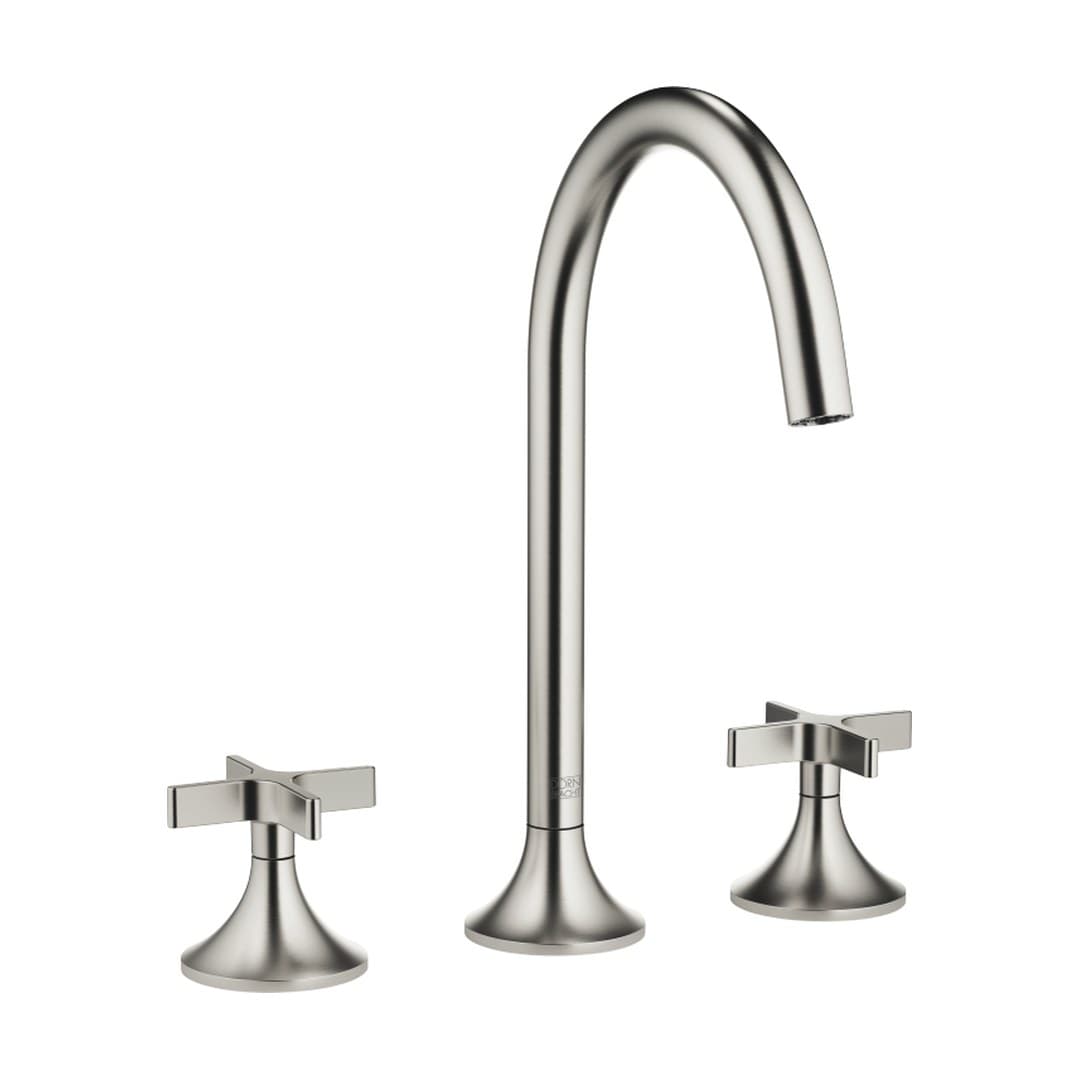 Dornbracht VAIA – Μπαταρία Νιπτήρα – Three-hole basin mixer with pop-up waste – Brushed Platinum (20713809-06)
