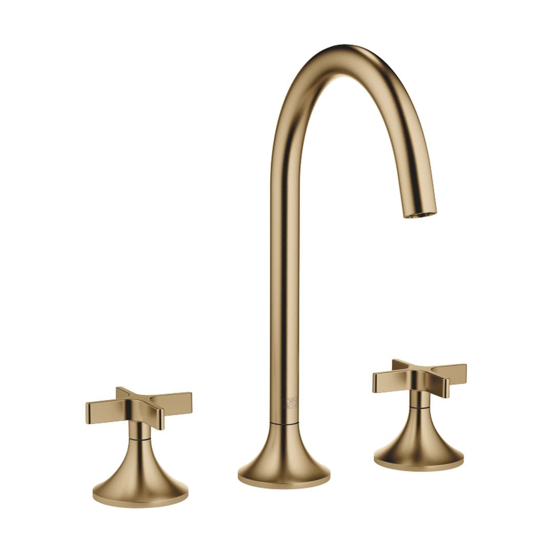 Dornbracht VAIA – Μπαταρία Νιπτήρα – Three-hole basin mixer with pop-up waste – Brushed Dark Brass (PVD) (20713809-39)