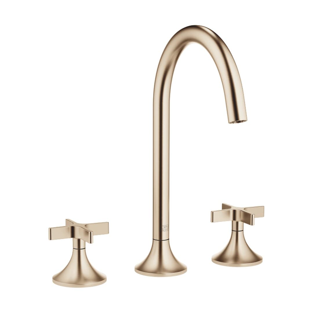 Dornbracht VAIA – Μπαταρία Νιπτήρα – Three-hole basin mixer with pop-up waste – Brushed Champagne (22kt Gold) (20713809-46)