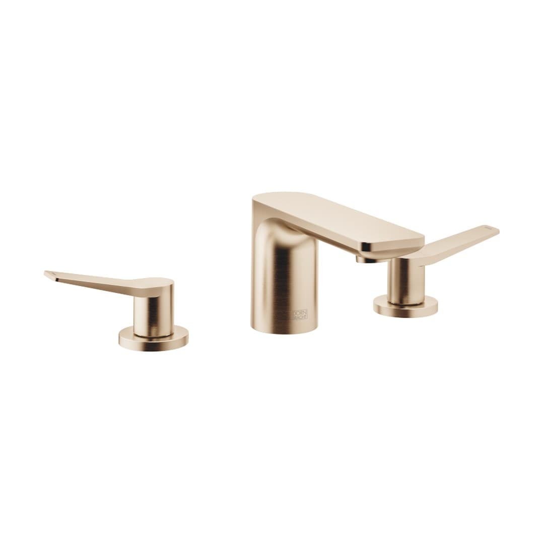 Dornbracht Lissé – Μπαταρία Νιπτήρα – Three-hole basin mixer with pop-up waste – Brushed Light Gold (PVD) (20713845-27)