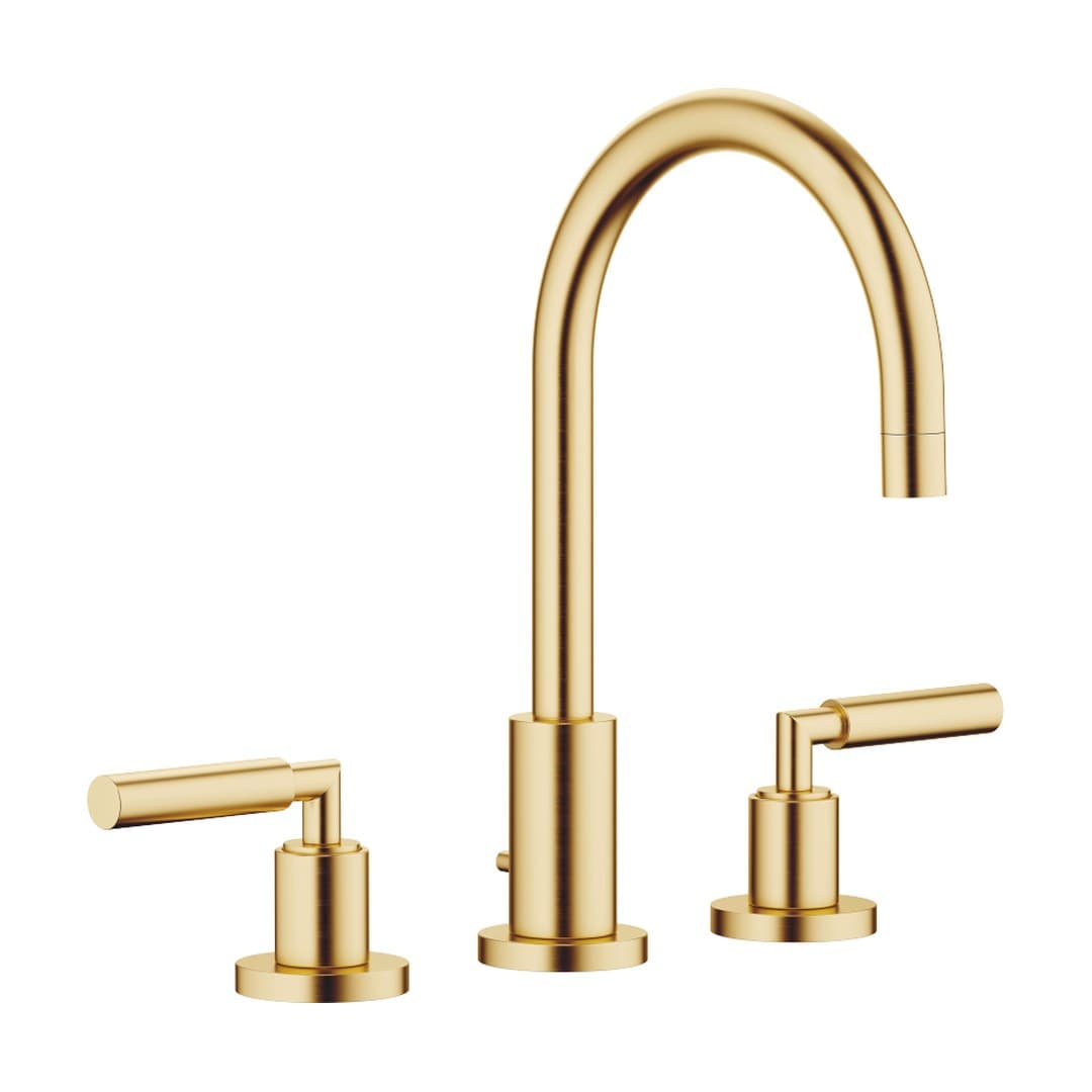 Dornbracht Tara – Μπαταρία Νιπτήρα – Three-hole basin mixer with pop-up waste – Brushed Durabrass (23kt Gold) (20713882-28)
