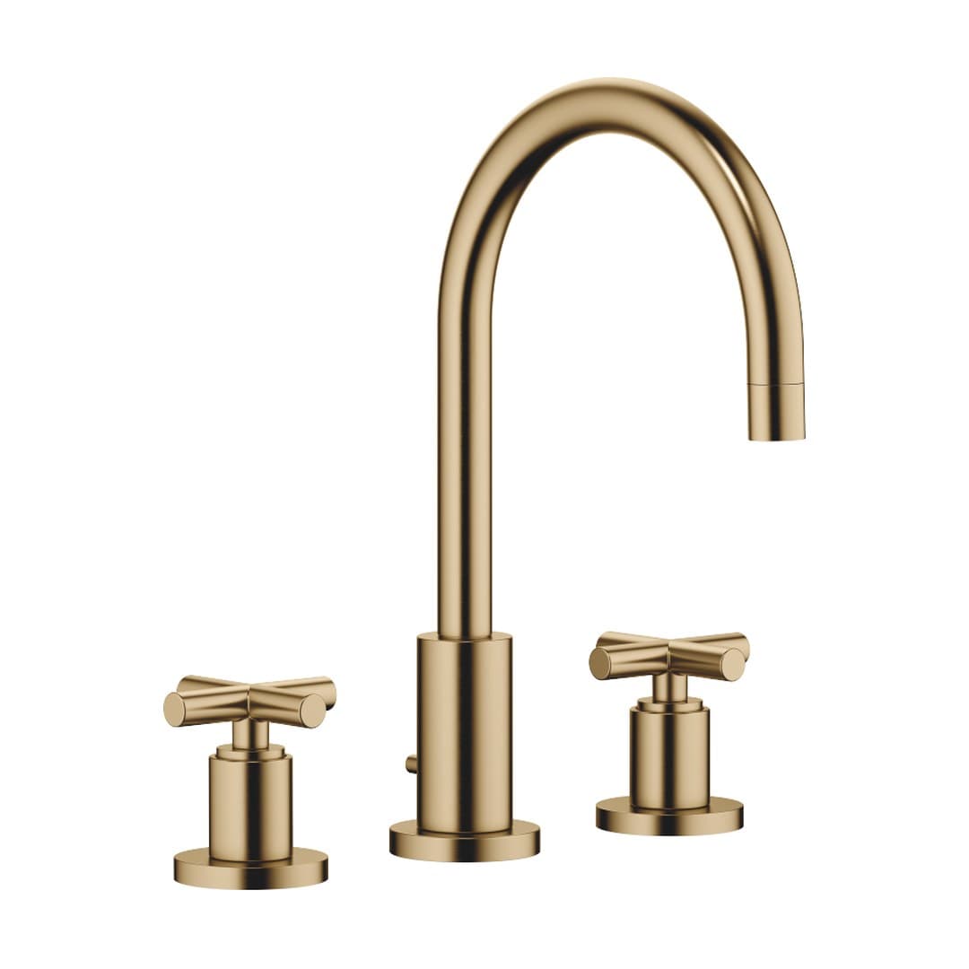 Dornbracht Tara – Μπαταρία Νιπτήρα – Three-hole basin mixer with pop-up waste – Brushed Dark Brass (PVD) (20713892-39)