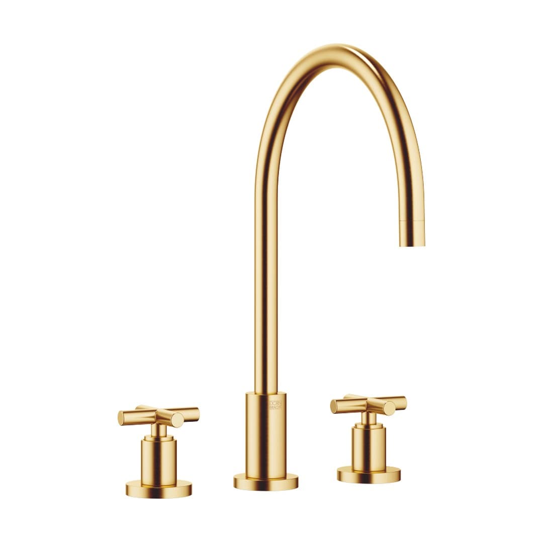 Dornbracht Tara – Μπαταρία Κουζίνας – Three-hole mixer – Brushed Durabrass (23kt Gold) (20816892-28)