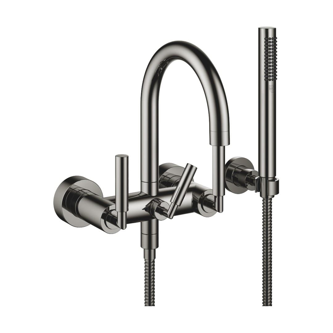 Dornbracht Tara – Μπαταρία Λουτρού Τοίχου – Bath mixer for wall mounting with hand shower set – Dark Chrome (25133882-19)