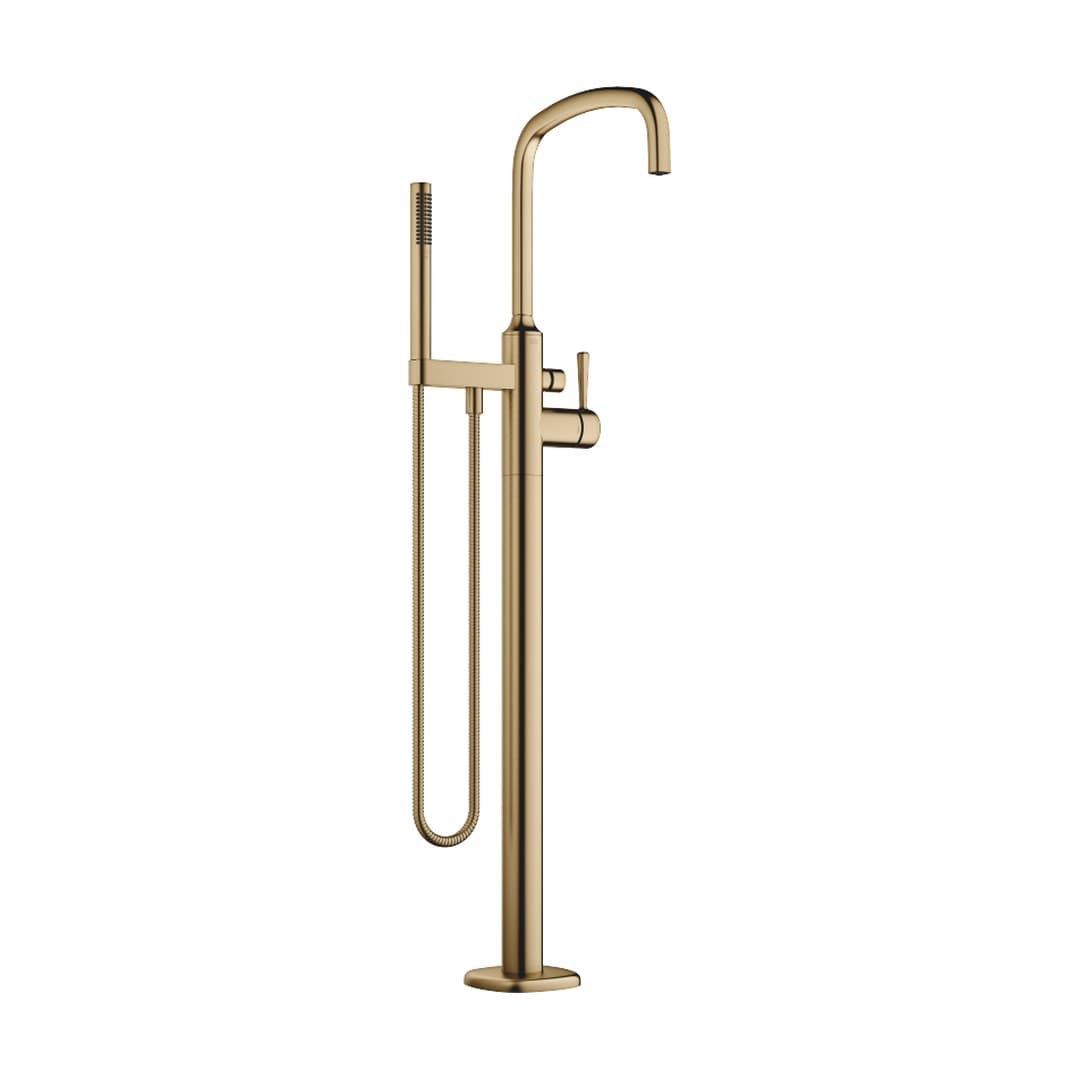 Dornbracht COYA – Μπαταρία Λουτρού Δαπέδου – Single-lever bath mixer with stand pipe for free-standing assembly with hand shower set – Brushed Dark Brass (PVD) (25863404-39)