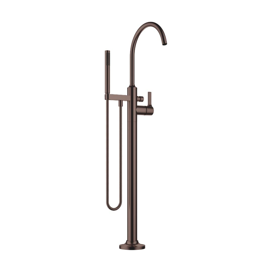 Dornbracht VAIA – Μπαταρία Λουτρού Δαπέδου – Single-lever bath mixer with stand pipe for free-standing assembly with hand shower set – Brushed Dark Bronze (PVD) (25863809-43)