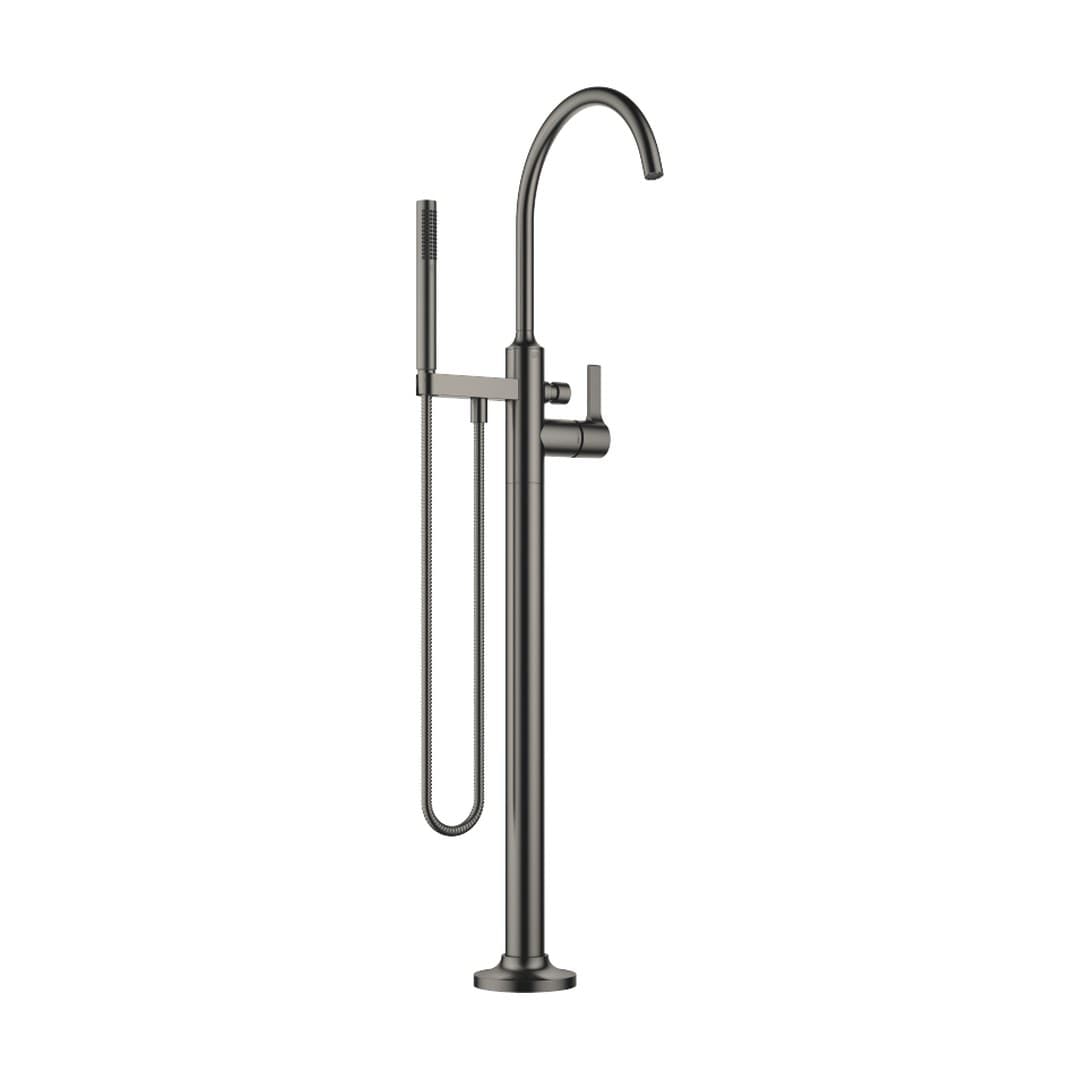 Dornbracht VAIA – Μπαταρία Λουτρού Δαπέδου – Single-lever bath mixer with stand pipe for free-standing assembly with hand shower set – Brushed Dark Platinum (25863809-99)