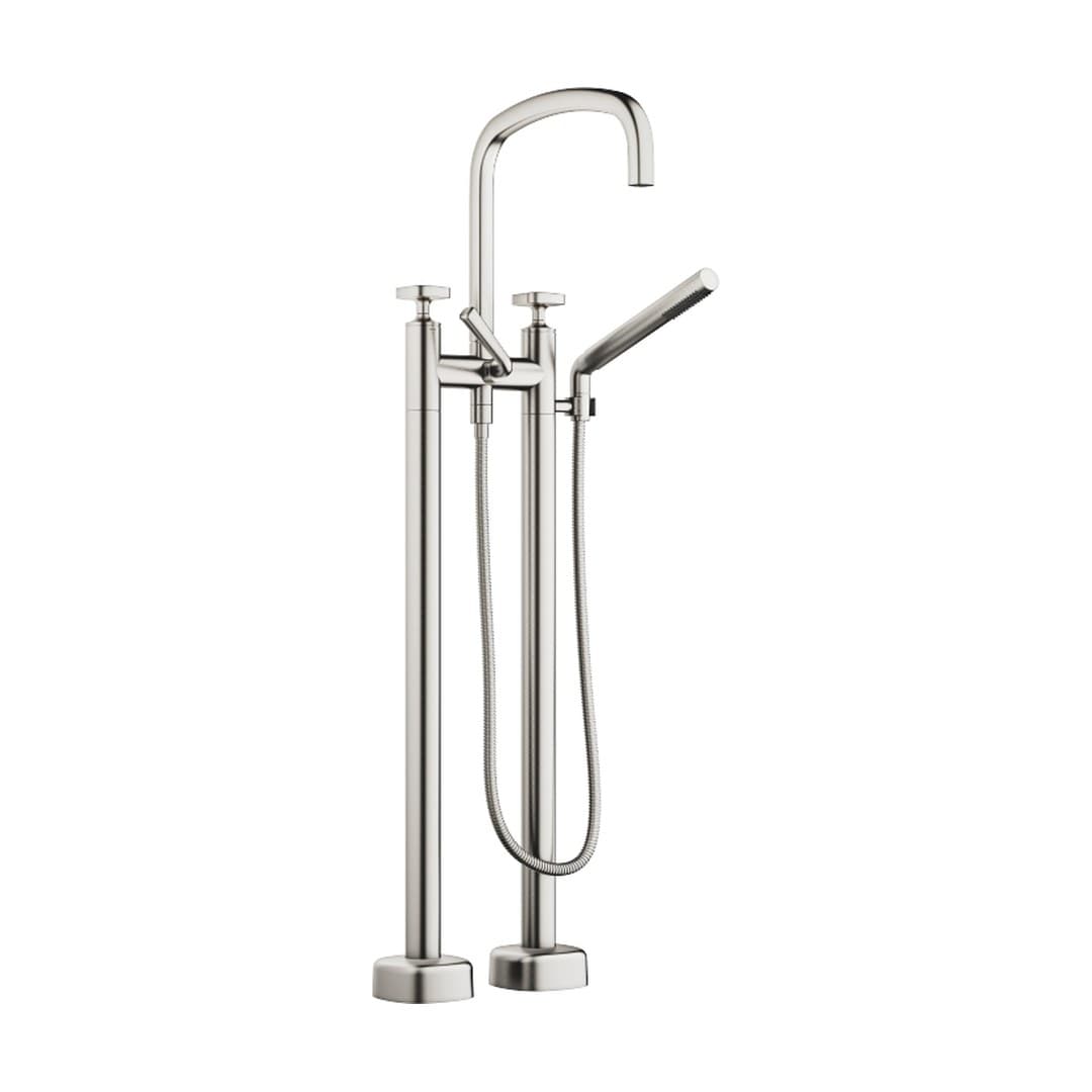 Dornbracht COYA – Μπαταρία Λουτρού Δαπέδου – Two-hole bath mixer for free-standing assembly with hand shower set – Brushed Platinum (25943404-06)