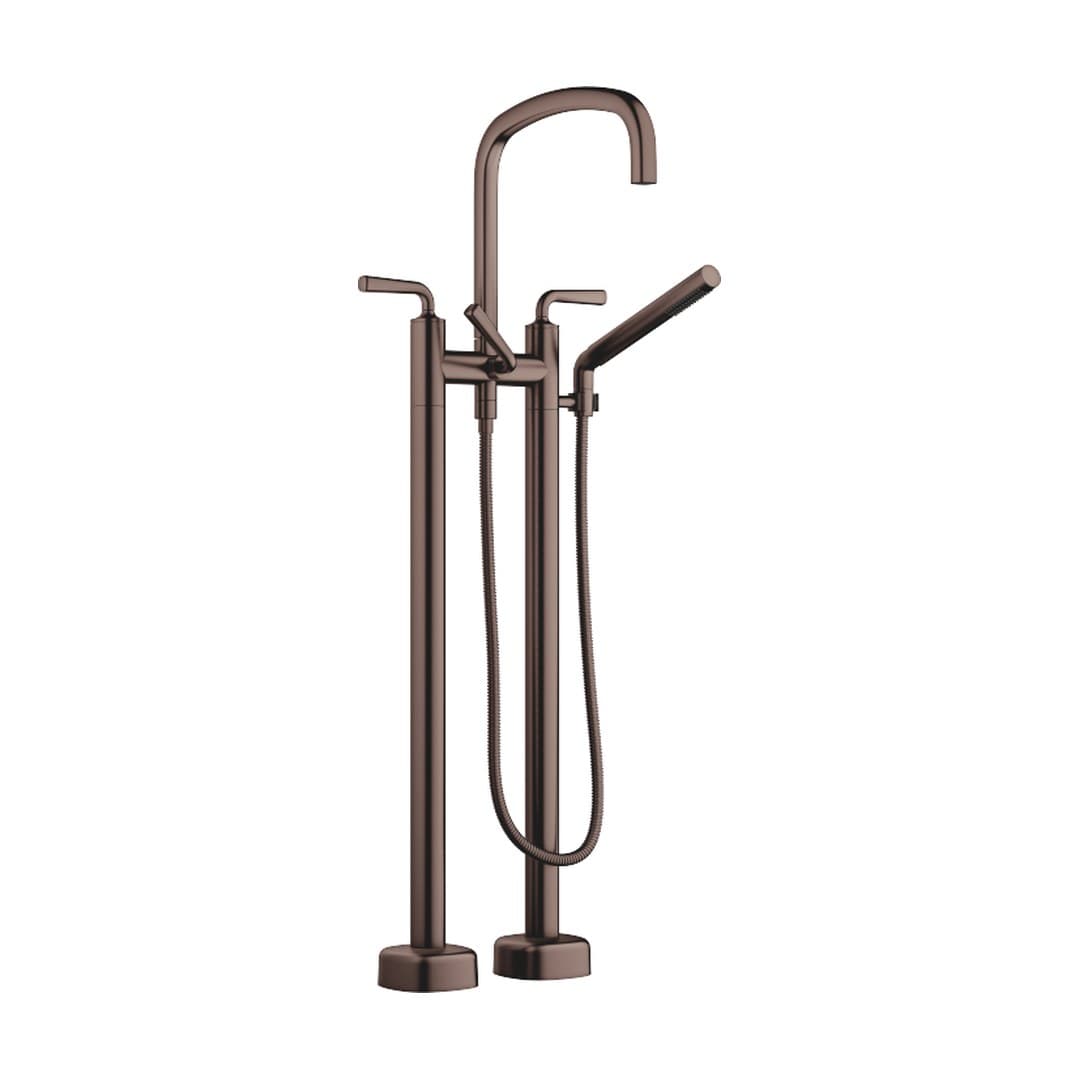 Dornbracht COYA – Μπαταρία Λουτρού Δαπέδου – Two-hole bath mixer for free-standing assembly with hand shower set – Brushed Dark Bronze (PVD) (25943414-43)