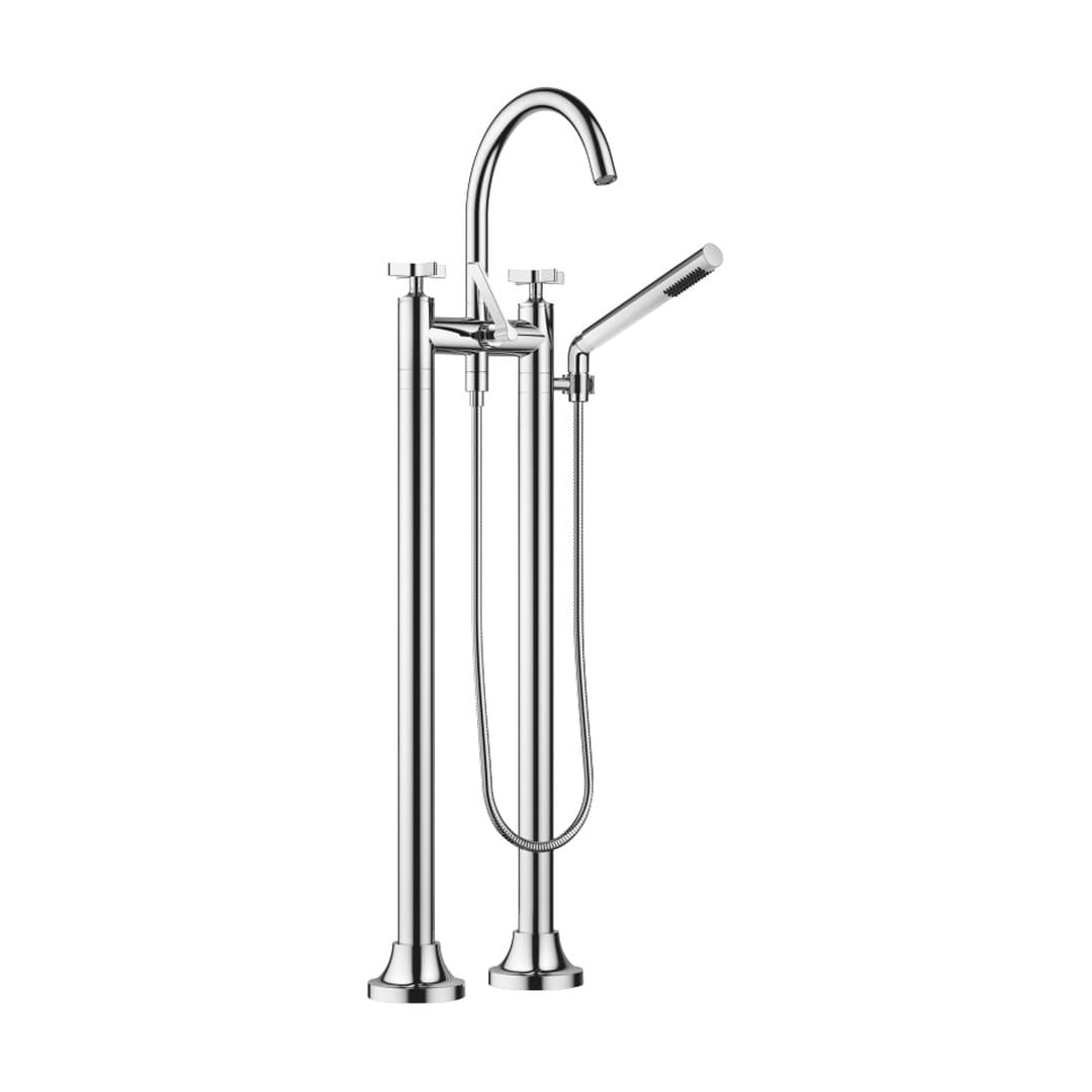 Dornbracht VAIA – Μπαταρία Λουτρού Δαπέδου – Two-hole bath mixer for free-standing assembly with hand shower set – Chrome (25943809-00)