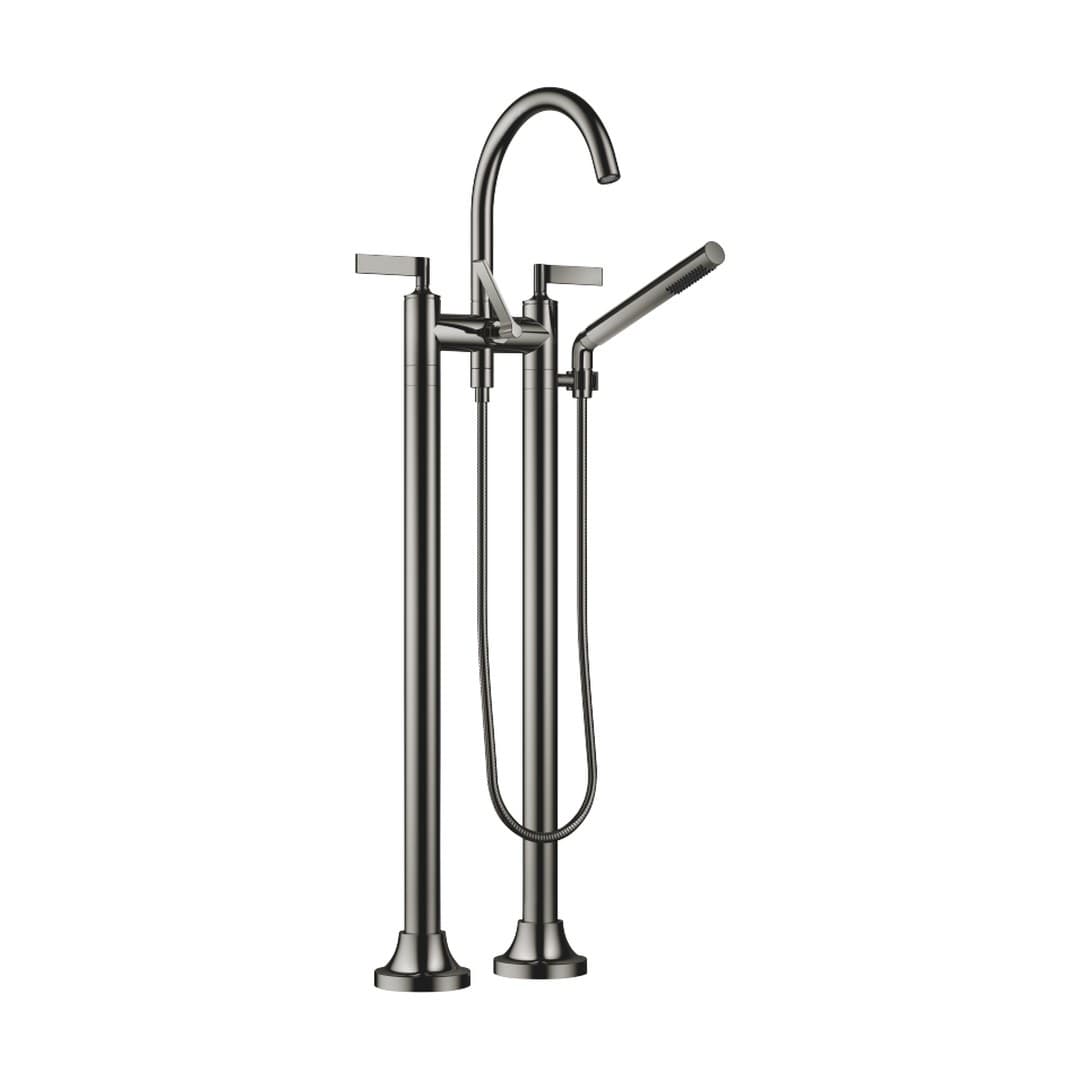Dornbracht VAIA – Μπαταρία Λουτρού Δαπέδου – Two-hole bath mixer for free-standing assembly with hand shower set – Dark Chrome (25943819-19)