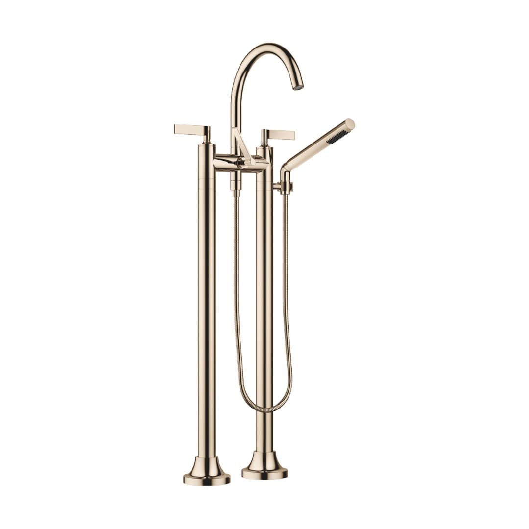 Dornbracht VAIA – Μπαταρία Λουτρού Δαπέδου – Two-hole bath mixer for free-standing assembly with hand shower set – Champagne (22kt Gold) (25943819-47)