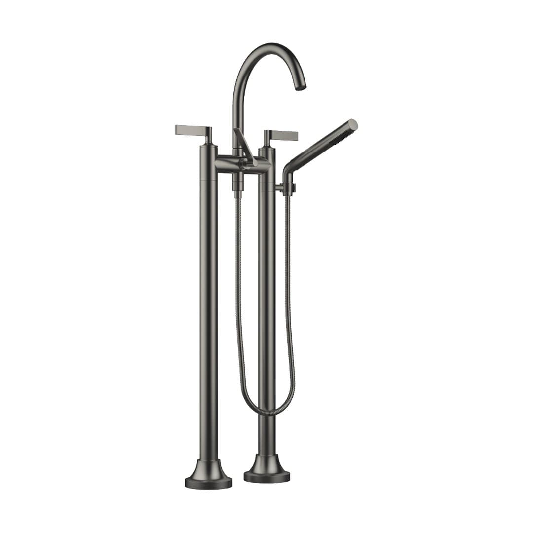 Dornbracht VAIA – Μπαταρία Λουτρού Δαπέδου – Two-hole bath mixer for free-standing assembly with hand shower set – Brushed Dark Platinum (25943819-99)