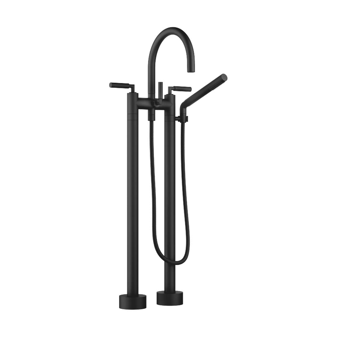 Dornbracht Tara – Μπαταρία Λουτρού Δαπέδου – Two-hole bath mixer for free-standing assembly with hand shower set – Matte Black (25943882-33)