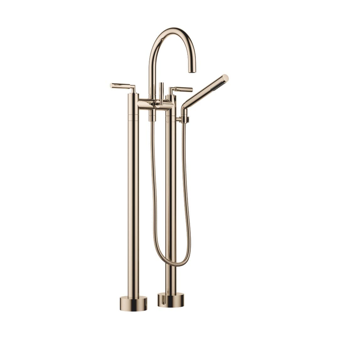 Dornbracht Tara – Μπαταρία Λουτρού Δαπέδου – Two-hole bath mixer for free-standing assembly with hand shower set – Champagne (22kt Gold) (25943882-47)