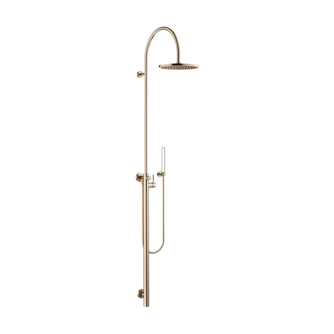 Dornbracht – Σύστημα Ντους – Shower system with single-lever shower mixer without hand shower FlowReduce – Brushed Light Gold (PVD) (26025661-27)