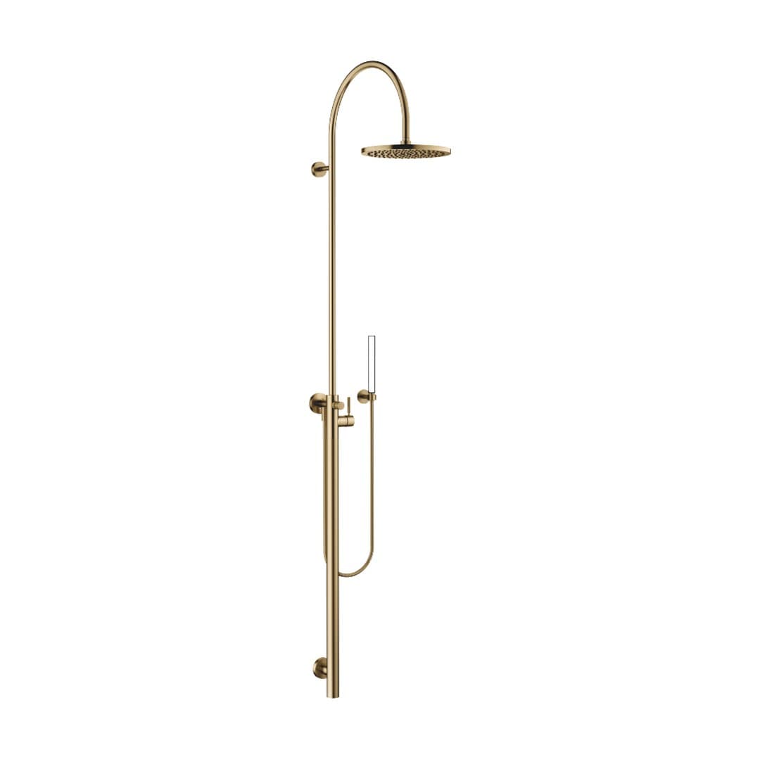 Dornbracht – Σύστημα Ντους – Shower system with single-lever shower mixer without hand shower FlowReduce – Brushed Dark Brass (PVD) (26025661-39)