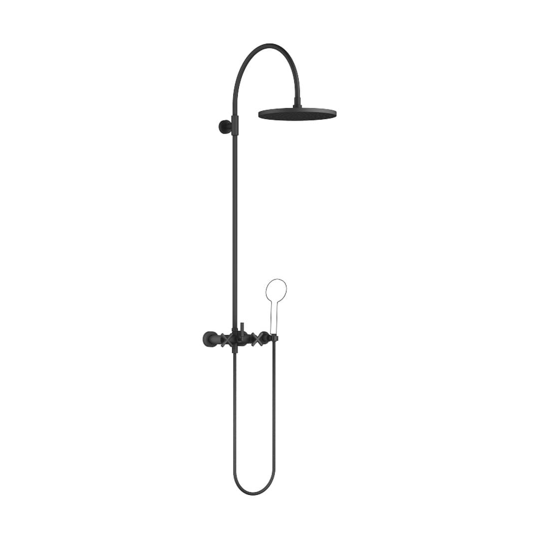 Dornbracht Tara – Σύστημα Ντους – Showerpipe with shower mixer without hand shower 300 mm – Matte Black (26622892-33)