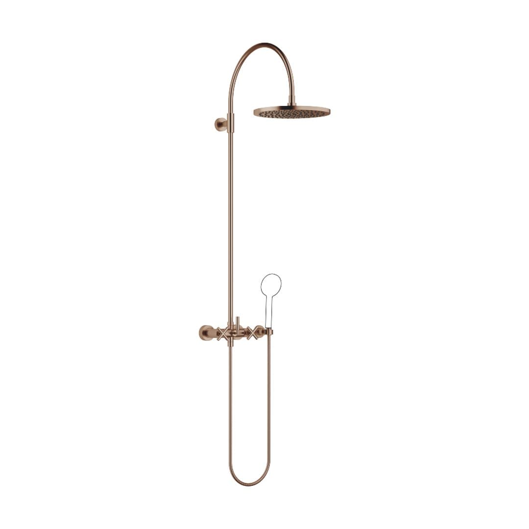 Dornbracht Tara – Σύστημα Ντους – Showerpipe with shower mixer without hand shower 300 mm – Brushed Bronze (PVD) (26622892-42)