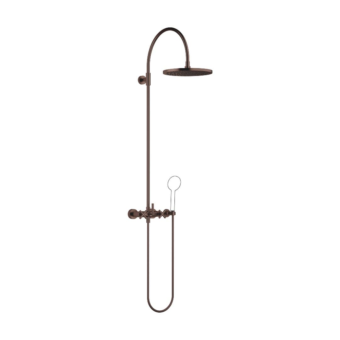 Dornbracht Tara – Σύστημα Ντους – Showerpipe with shower mixer without hand shower 300 mm – Brushed Dark Bronze (PVD) (26622892-43)