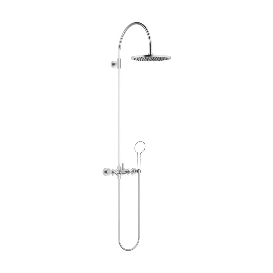 Dornbracht Tara – Σύστημα Ντους – Showerpipe with shower mixer without hand shower 300 mm – Brushed Chrome (26622892-93)