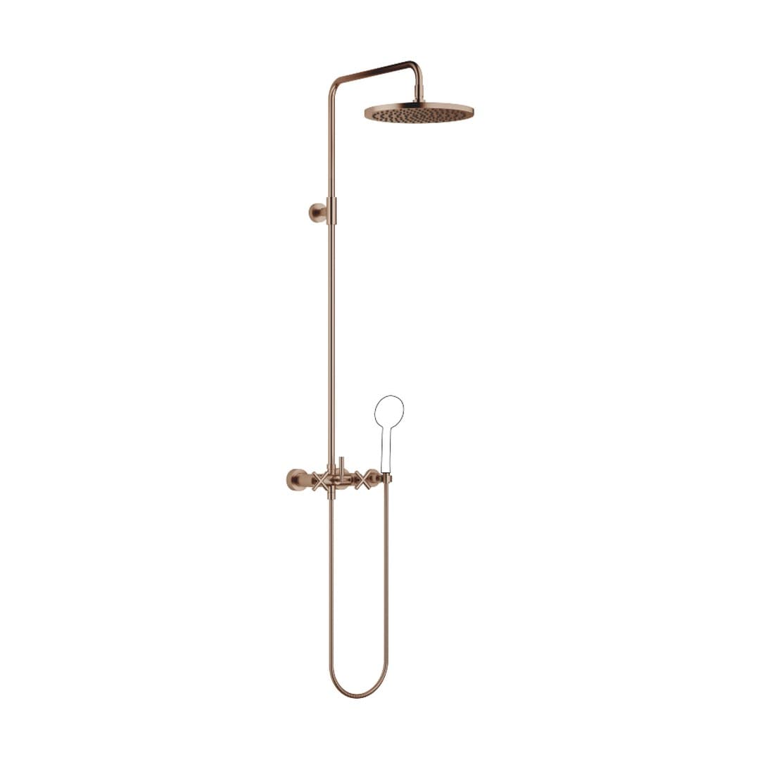 Dornbracht Tara – Σύστημα Ντους – Showerpipe with shower mixer without hand shower 300 mm – Brushed Bronze (PVD) (26623892-42)