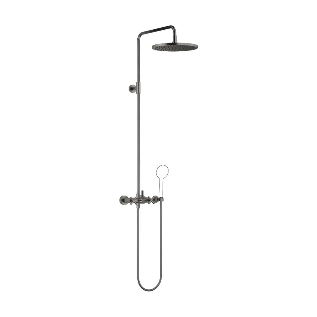 Dornbracht Tara – Σύστημα Ντους – Showerpipe with shower mixer without hand shower 300 mm – Brushed Dark Platinum (26623892-99)