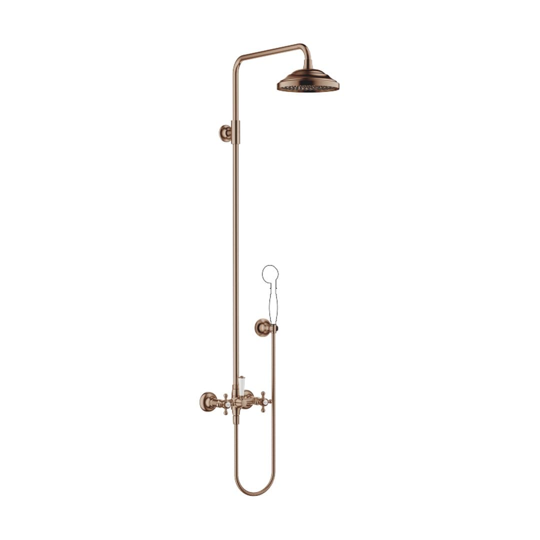 Dornbracht Madison – Σύστημα Ντους – Showerpipe with shower mixer without hand shower 200 mm – Brushed Bronze (PVD) (26632360-42)