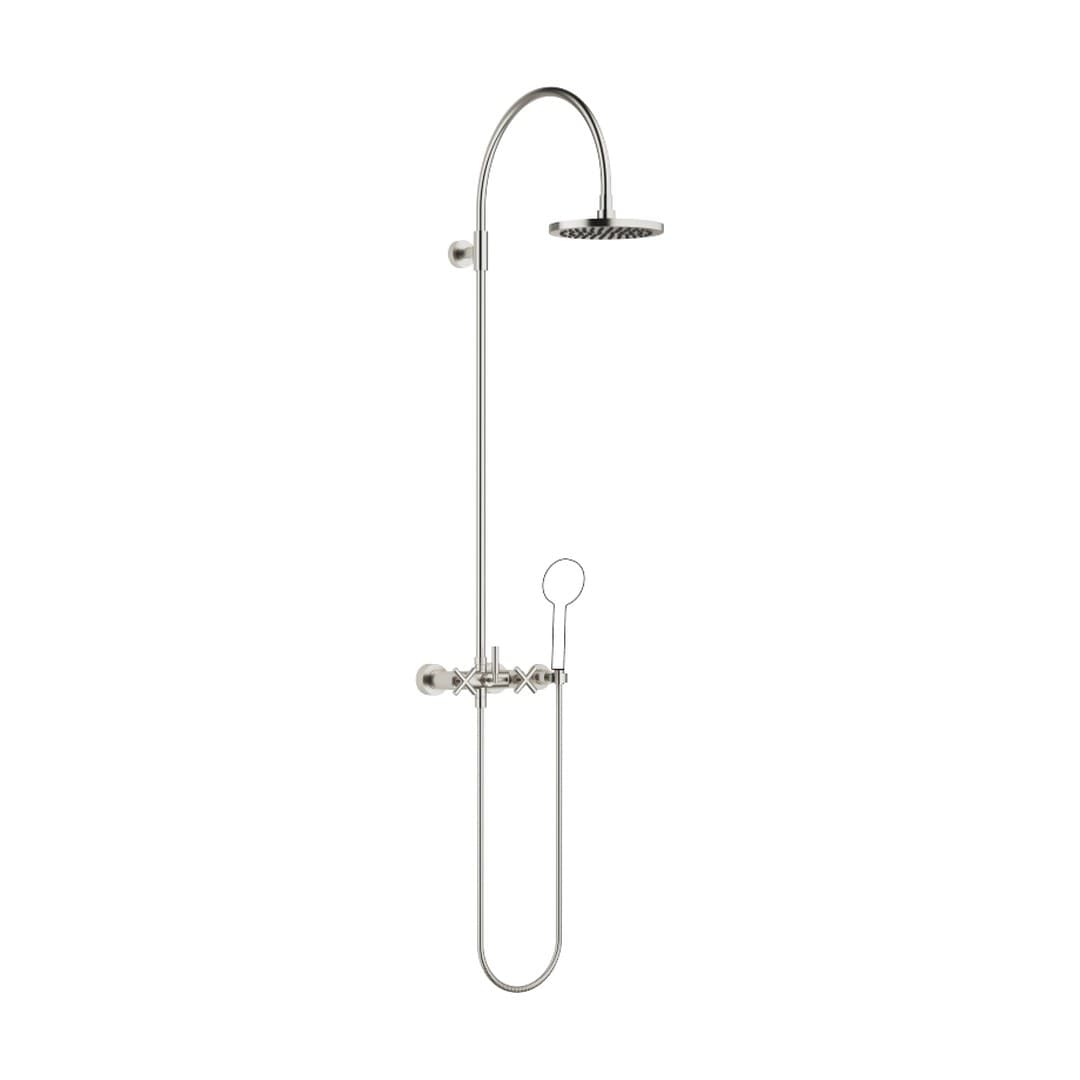 Dornbracht Tara – Σύστημα Ντους – Showerpipe with shower mixer without hand shower FlowReduce 220 mm – Brushed Platinum (26632892-06)