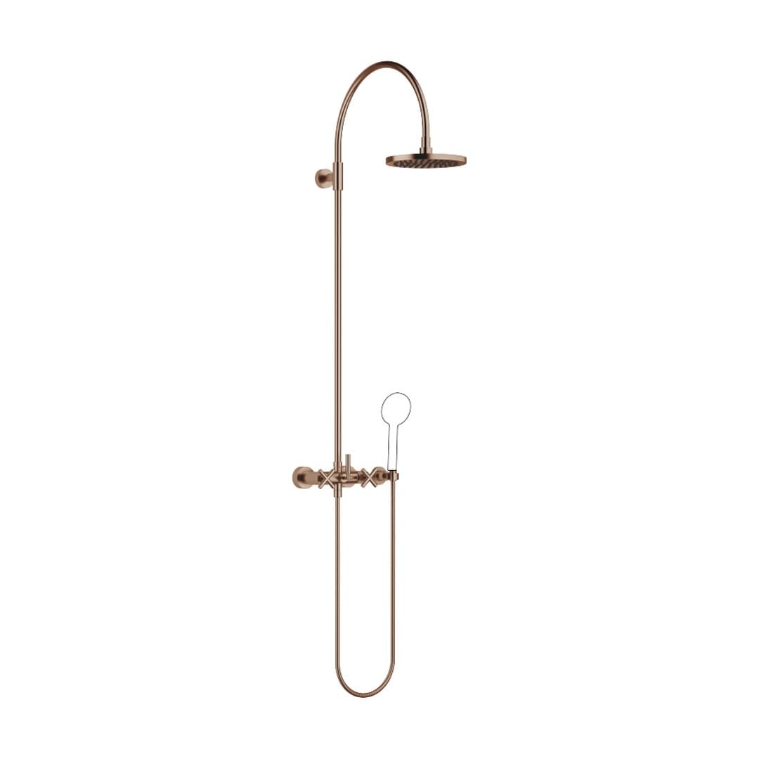 Dornbracht Tara – Σύστημα Ντους – Showerpipe with shower mixer without hand shower FlowReduce 220 mm – Brushed Bronze (PVD) (26632892-42)