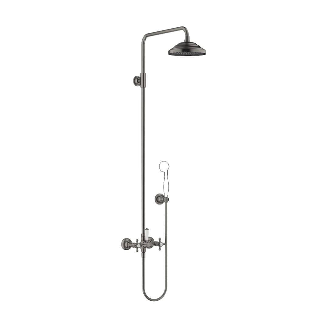 Dornbracht Madison – Σύστημα Ντους – Showerpipe with shower mixer without hand shower FlowReduce – Brushed Dark Platinum (26633360-99)
