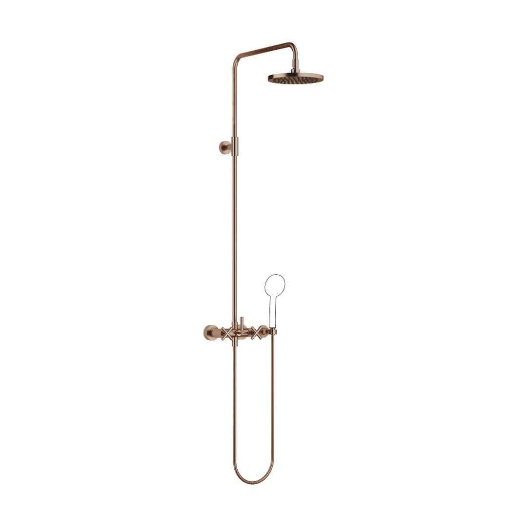 Dornbracht Tara – Σύστημα Ντους – Showerpipe without hand shower FlowReduce 220 mm – Brushed Bronze (PVD) (26633892-42)