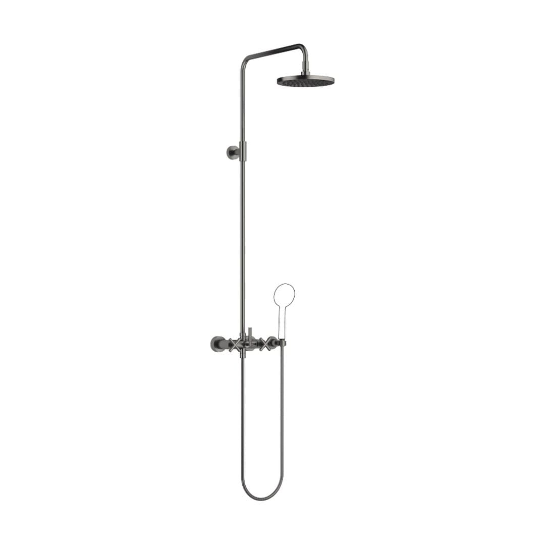Dornbracht Tara – Σύστημα Ντους – Showerpipe without hand shower FlowReduce 220 mm – Brushed Dark Platinum (26633892-99)