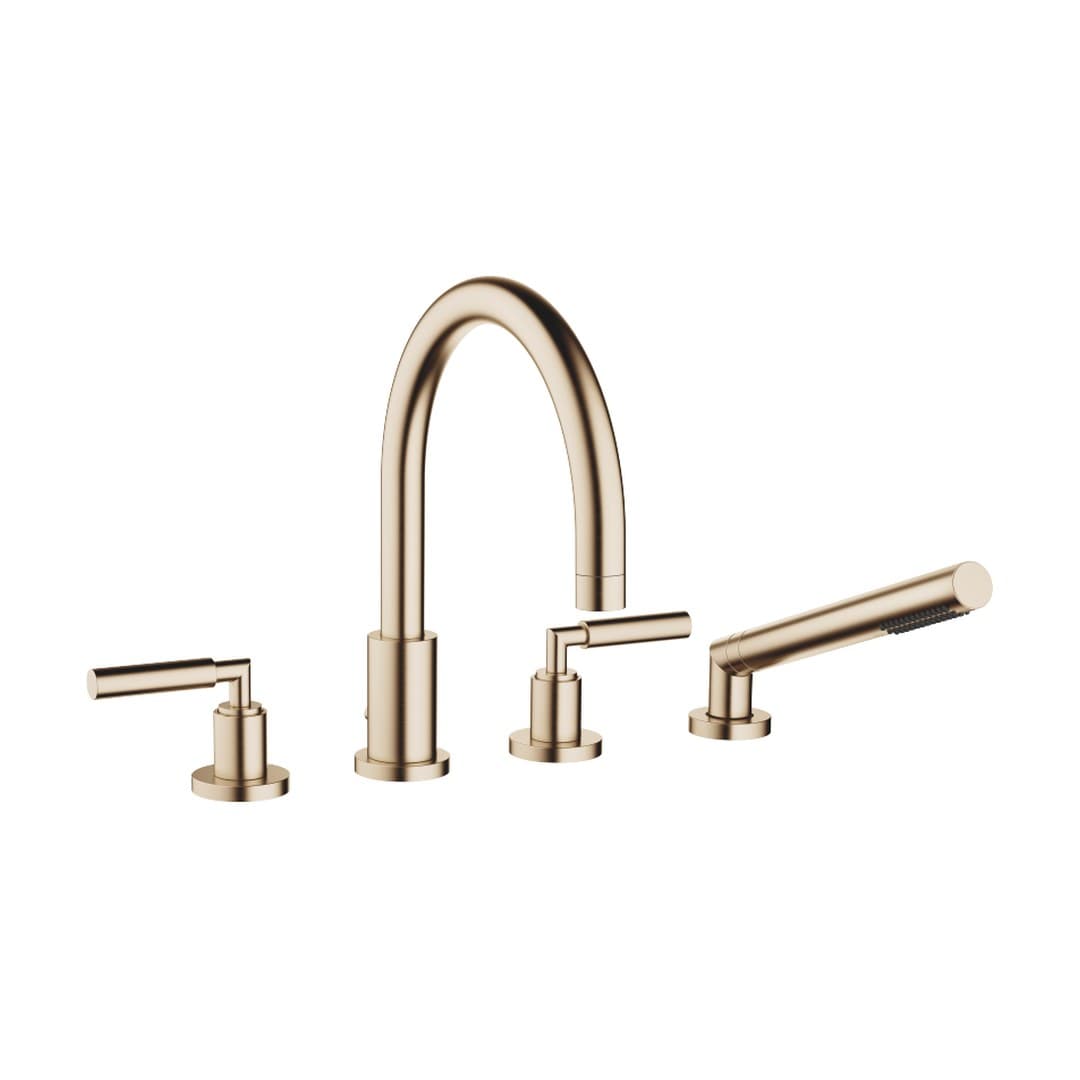 Dornbracht Tara – Μπαταρία Λουτρού Πάγκου – Bath shower set for bath rim or tile edge installation – Brushed Champagne (22kt Gold) (27512882-46)