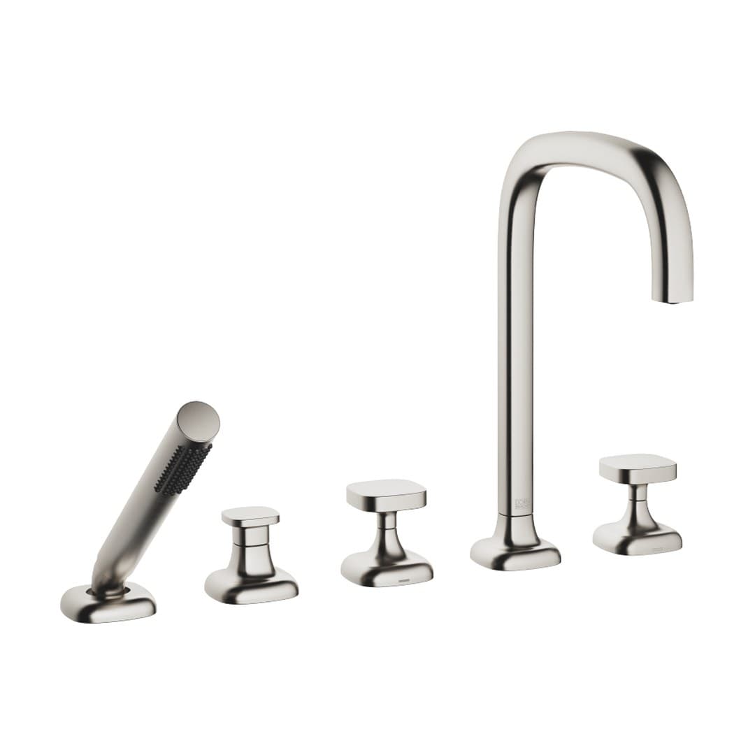 Dornbracht COYA – Μπαταρία Λουτρού Πάγκου – Five-hole bath mixer for deck mounting with diverter – Brushed Platinum (27522404-06)