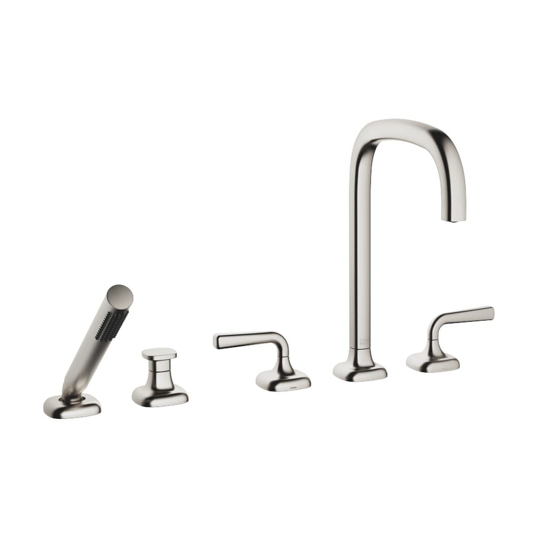 Dornbracht COYA – Μπαταρία Λουτρού Πάγκου – Five-hole bath mixer for deck mounting with diverter – Brushed Platinum (27522414-06)