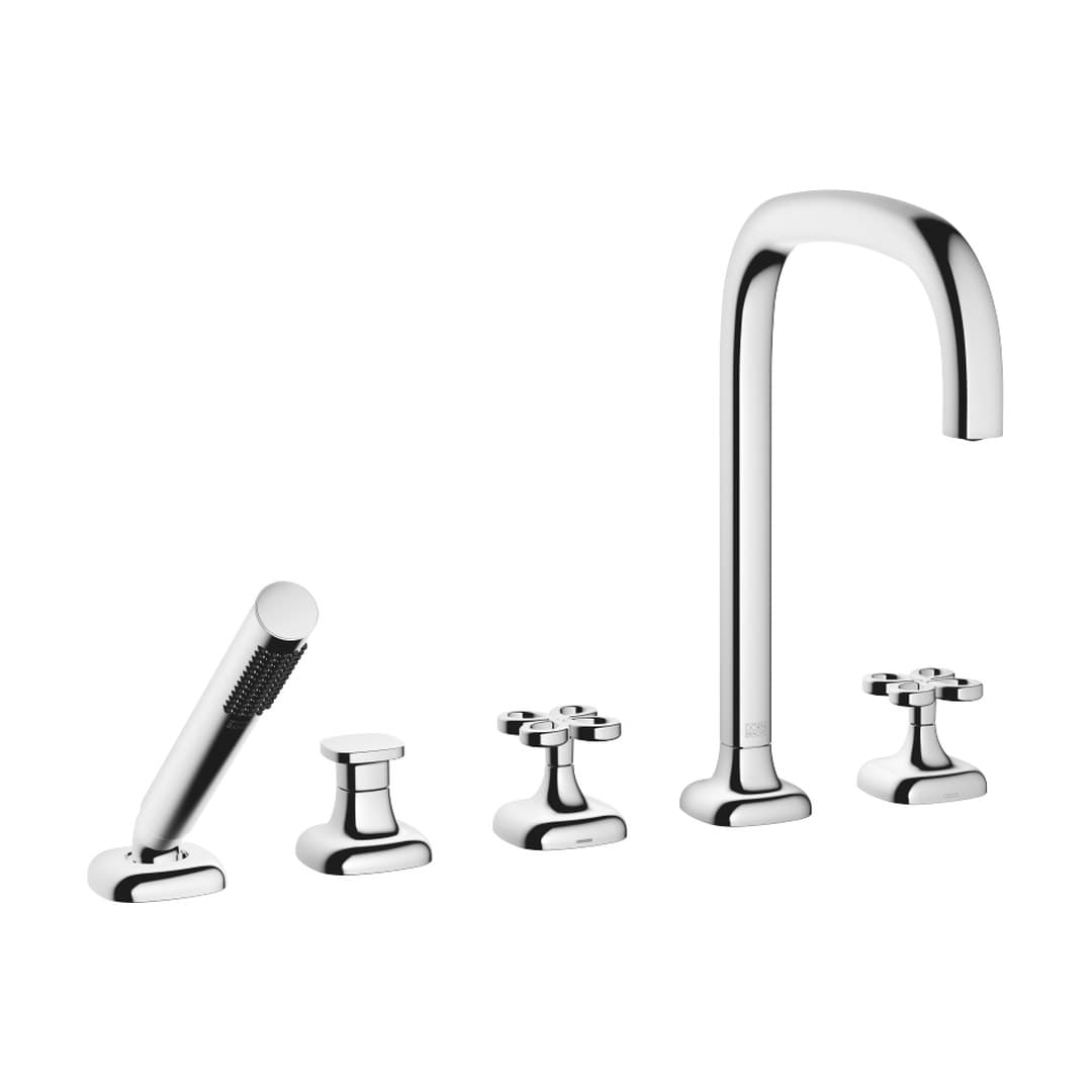 Dornbracht COYA – Μπαταρία Λουτρού Πάγκου – Five-hole bath mixer for deck mounting with diverter – Chrome (27522424-00)
