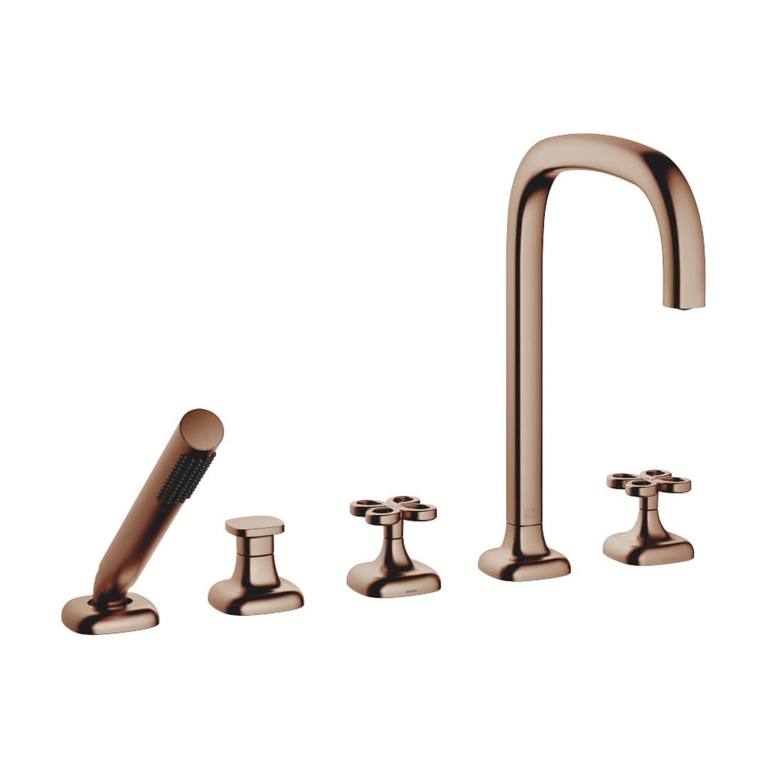 Dornbracht COYA – Μπαταρία Λουτρού Πάγκου – Five-hole bath mixer for deck mounting with diverter – Brushed Bronze (PVD) (27522424-42)