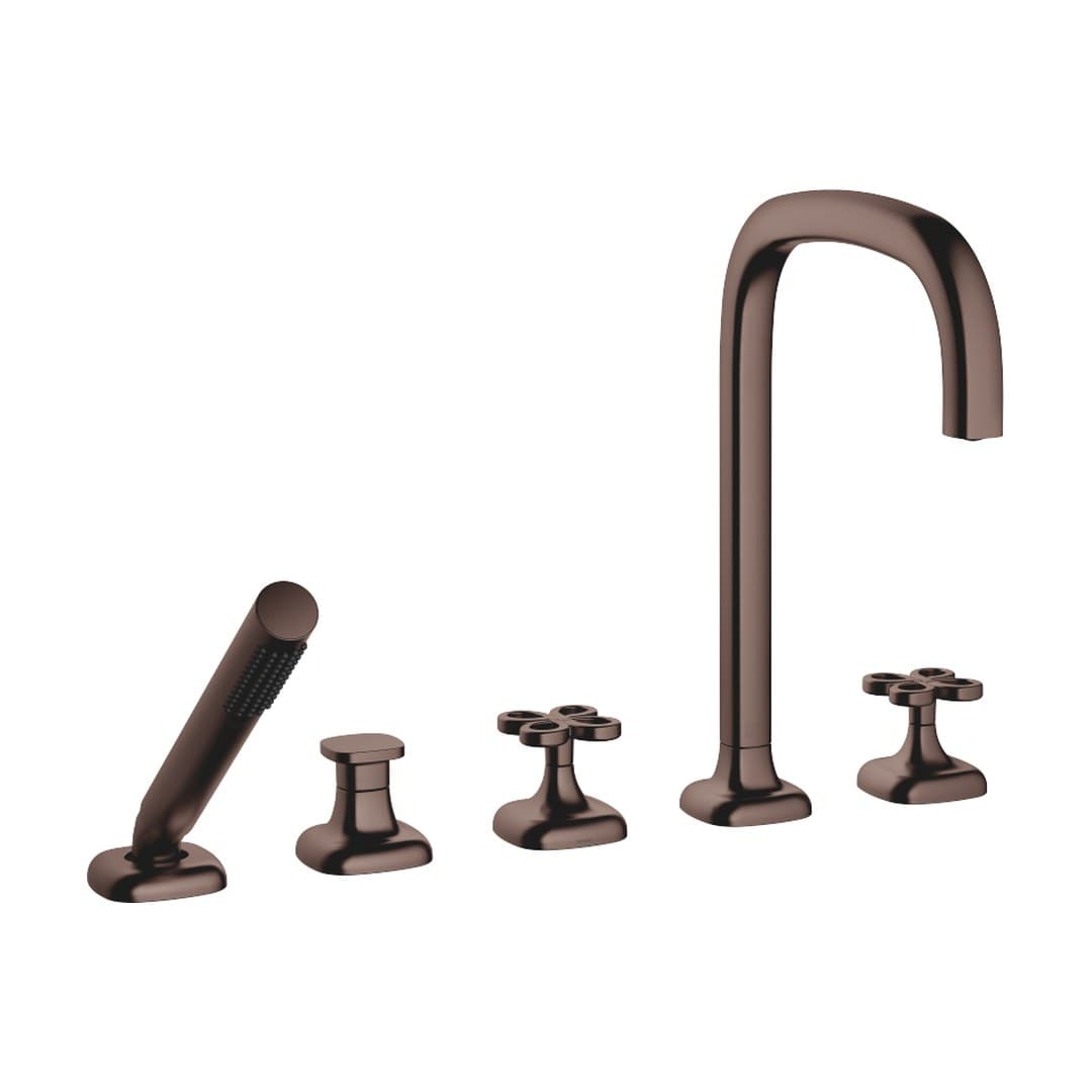 Dornbracht COYA – Μπαταρία Λουτρού Πάγκου – Five-hole bath mixer for deck mounting with diverter – Brushed Dark Bronze (PVD) (27522424-43)